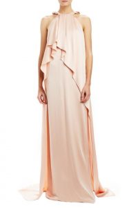 Designer Monique Lhuillier Draped Halter gown perfect for a black tie function