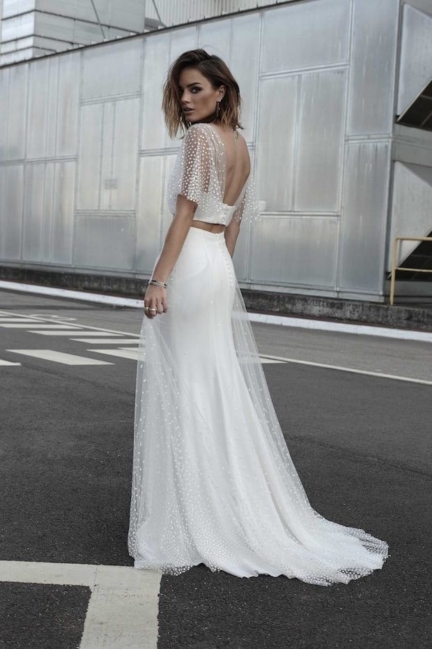 Bohemian Bridal Dress Separates, Bridal top and skirt #1387